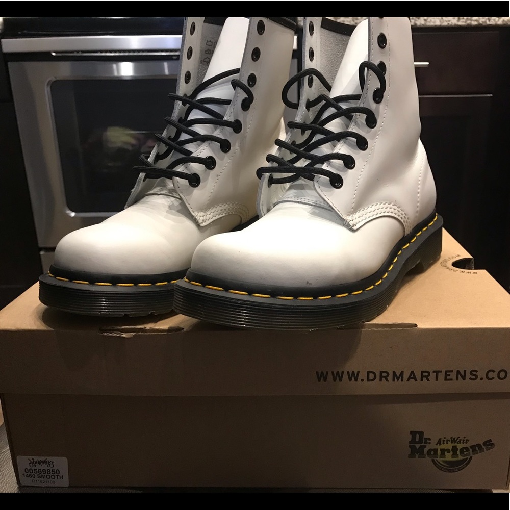 Dr. Martens white high top boots